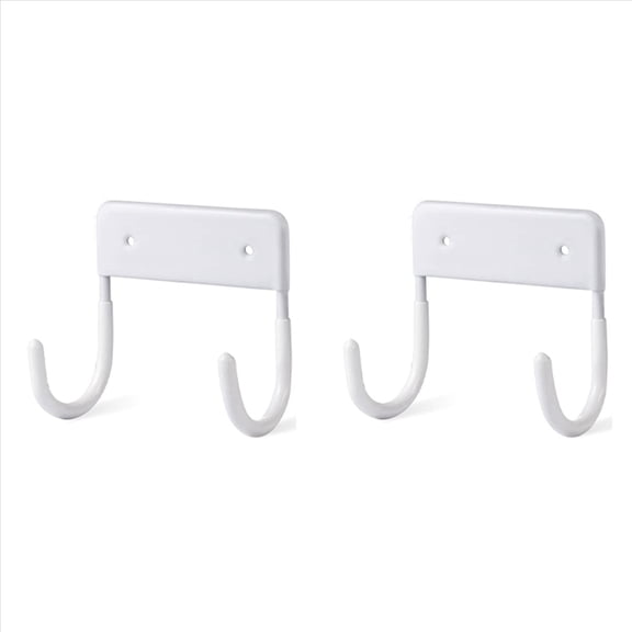2X Ironing Board Hanger, Hook, Wall Mounted Holder, (Matte White)