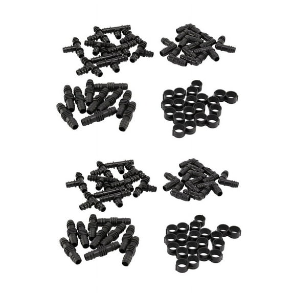 2X Irrigation Fittings Kit for 1/2 Inch Tubing- Barbed Connectors ( 16mm .520 ID)Drip or Sprinkler Systems