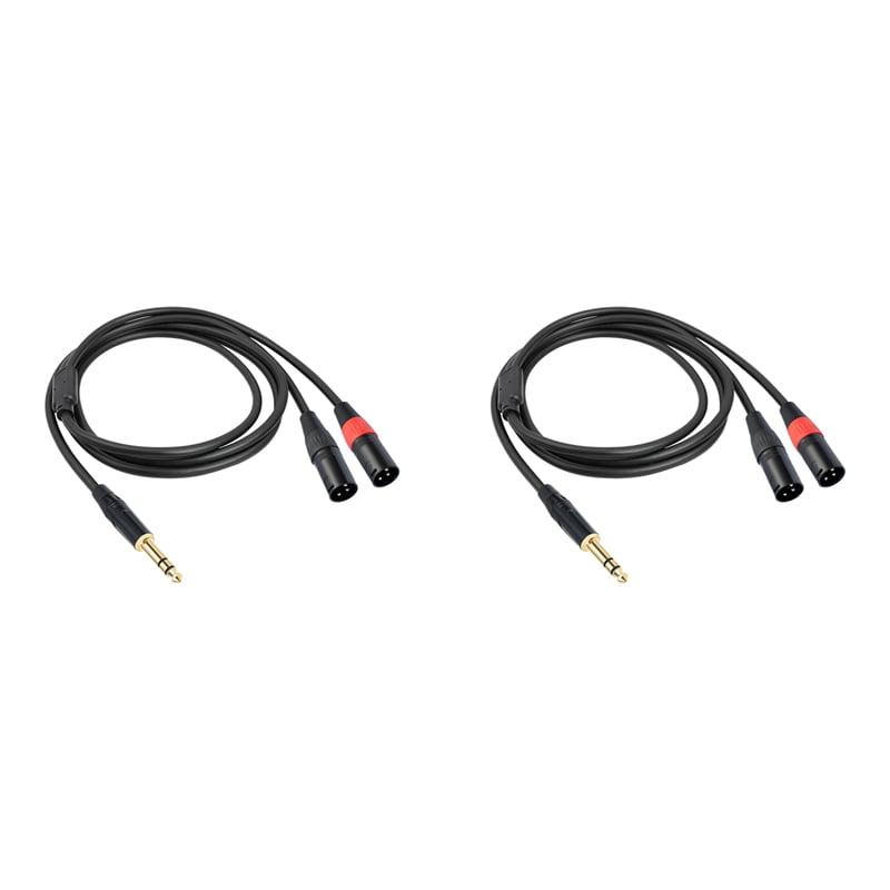 2X Jack 6.35mm 1/4 TRS Stereo to Double XLR Male Audio Cable Extension Cable Y Splitter Audio Cable 300cm