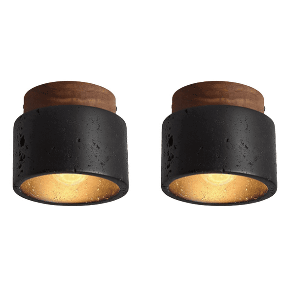 2X Japanese Style Wabi-Sabi Ceiling Light E27 Three Color Dimming for Kitchen Hallway Living Room Study Hall Tea Room B,2 x Wooden Ceiling Lamps,Walnut Color