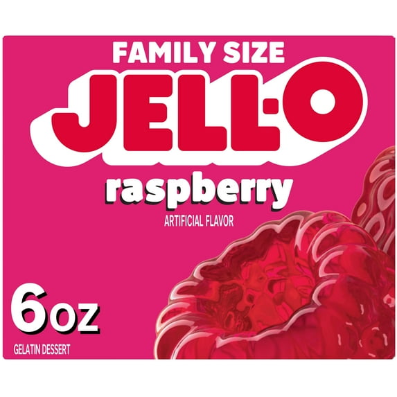 2X - Jell-O Raspberry Gelatin Dessert Mix (6 Oz Box)