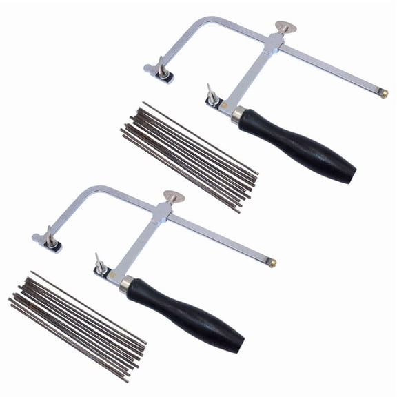 2X Jeweler's Saw Frame Adjustable with 144 Blades Professional Jewelry Making Kit,2 * Hand saw bow 288 * Saw blade,Black
