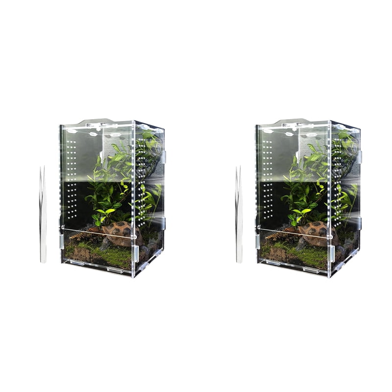 2X Jumping Spider Enclosure, Tarantula-Enclosure Large Acrylic Terrarium, Reptile Enclosure Jumping Spider Accessories