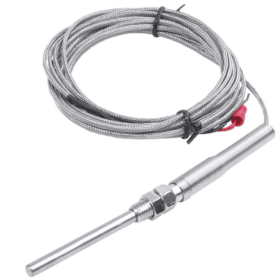 2X K Type 50X5mm 800C Probe Thermocouple Temperature Sensor Cable 9.8Ft 3 Meters,2 x Thermocouple,Silver Tone
