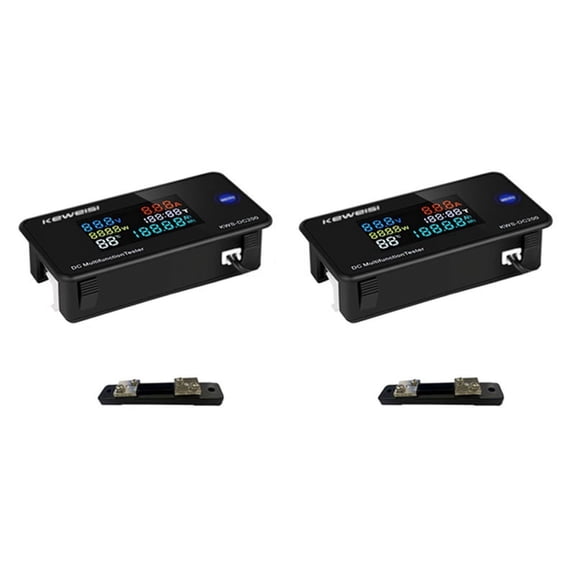 2X KEWEISI DC 0-200V Voltmeter Ammeter KWS Power Meter LED Digital DC Wattmeter Electric Meter,50A