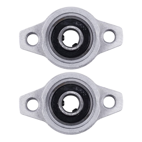 2X KFL000 Bore Inner 10mm Flange Ball Mounted Pillow Block Bearings