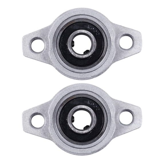 2X KFL000 Bore Inner 10mm Flange Mounted Pillow Block Bearings