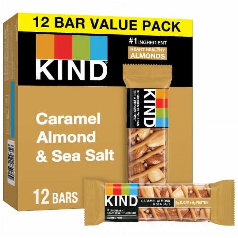 2X-KIND Gluten Free Caramel Almond & Sea Salt Snack Bars - 1.4 oz - 12 ct
