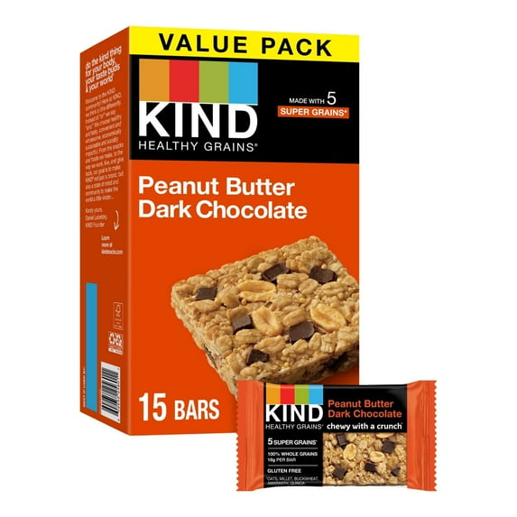 2X - KIND Healthy Grains Bars Peanut Butter Dark Chocolate Chunk -18oz/15ct