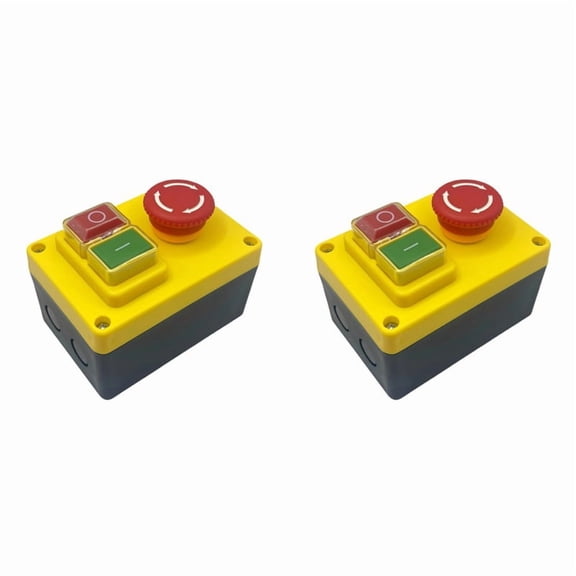 2X KJD17D 250V 16A Electromagnetic Push Button Switch Emergency Stop Switches for Electric Tools & Machine Tool