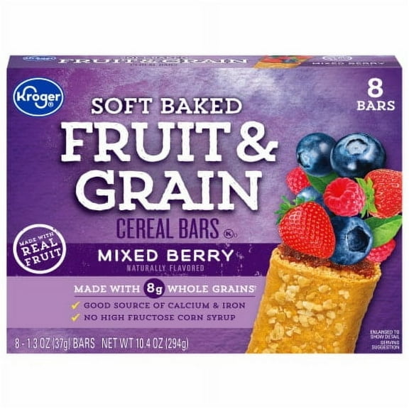 2X-KR Fruit & Grain Mixed Berry Cereal Bars - 1.3 oz - 8 ct