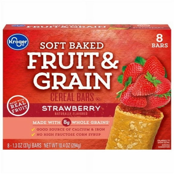 2X-KR Fruit & Grain Strawberry Cereal Bars - 1.3 oz - 8 ct
