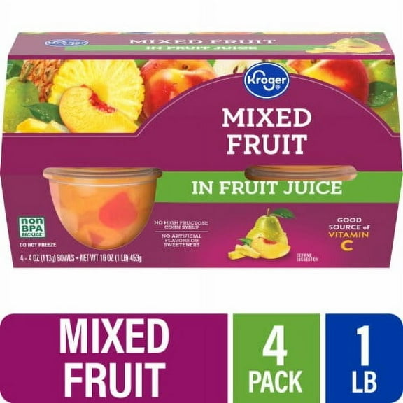 2X - KR Mixed Fruit Cups in 100% Juice 4 ct / 4 oz