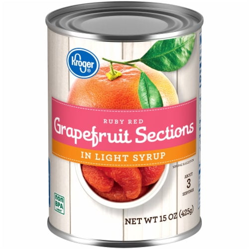 2X-KR Ruby Red Grapefruit Sections in Light Syrup - 15 oz