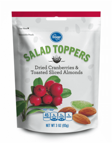 2X-KR Toasted Sliced Almonds & Dried Cranberry Salad Toppers - 3 oz