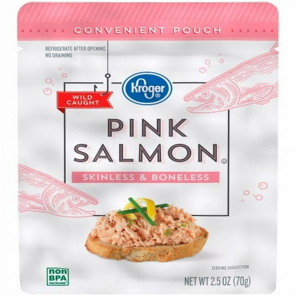 2X-KR Wild Caught Skinless & Boneless Pink Salmon Pouch - 2.5 oz