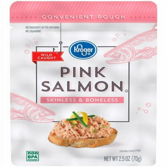 2X-KR Wild Caught Skinless & Boneless Pink Salmon Pouch - 2.5 oz