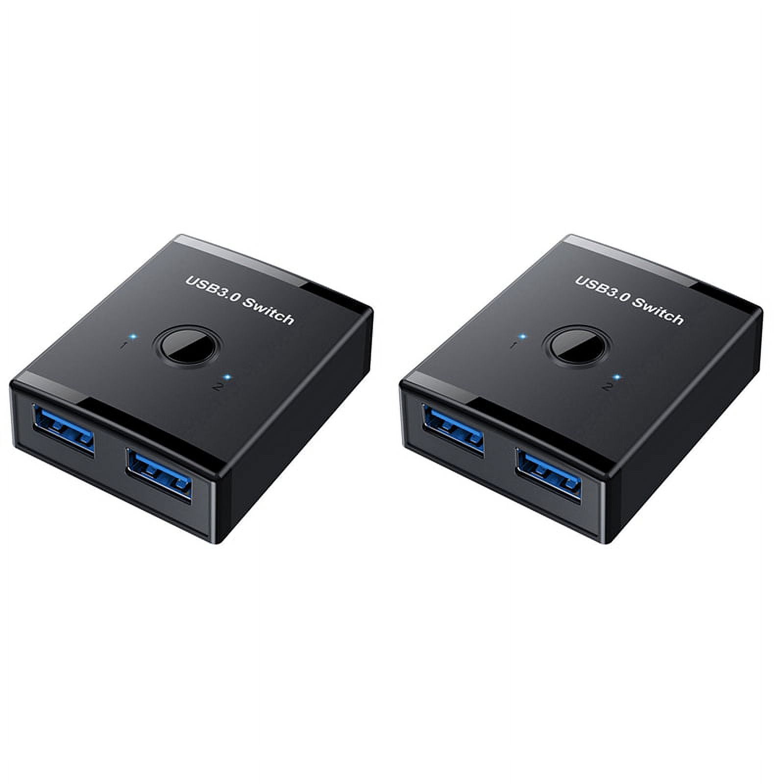 2X KVM USB HUB 3.0 Switcher Selector KVM Switch for PC Keyboard Mouse Printer 1 PC Sharing 2 Devices