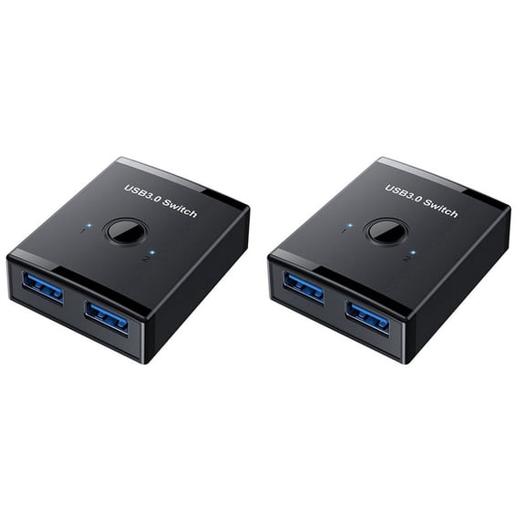 2X KVM USB HUB 3.0 Switcher Selector KVM Switch for PC Keyboard Mouse Printer 1 PC Sharing 2 Devices