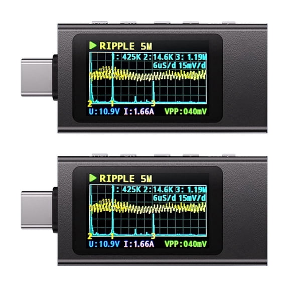2X KWS-X1 Power Meter Type-C Tester Multifunction Digital Display DC Voltage Ammeter Power Meter for Electrician Tool