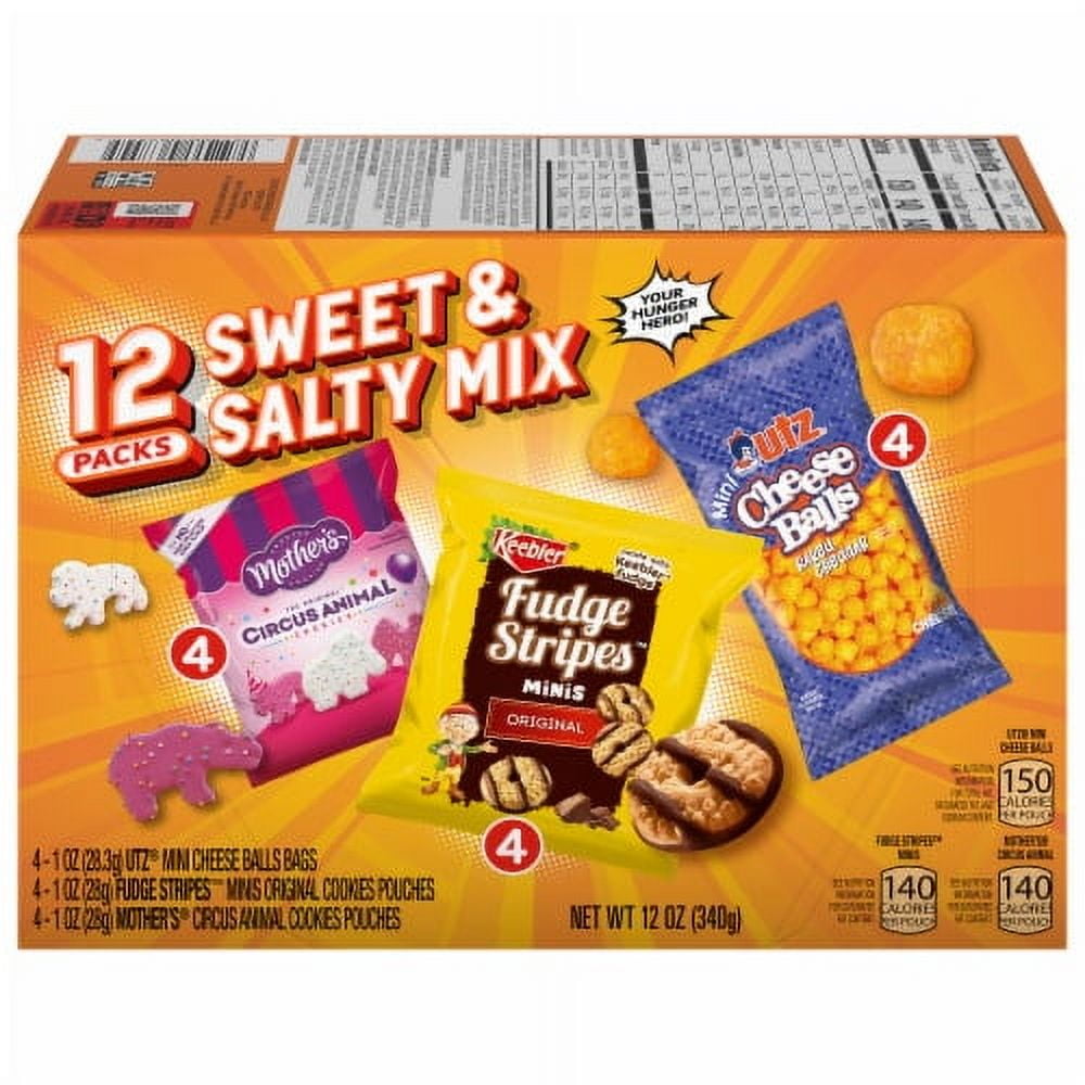 2X-Keebler Cheese Balls Animal Crackers and Fudge Shortbread Cookies Variety Pack - 1 oz - 12 ct
