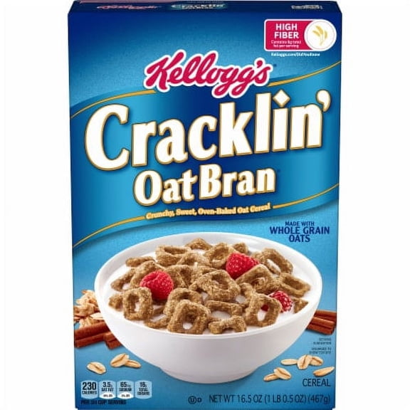 Kellogg's Cracklin' Oat Bran Breakfast Cereal 16.5 oz (Pack of 2)