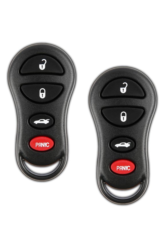 2X Key Fob Replacement for 2001 2002 2003 2004 2005 2006 Chrysler 300 Sebring Interpid Stratus Jeep Liberty Remote, 4-Button GQ43VT17T, Programming Guide Included
