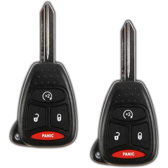 2X Key Fob Replacement for 2007 2008 2009 2010 2011 Chrysler Aspen Dodge Dakota Durango Ram Remote, 4-Button KOBDT04A, Programming Guide Included