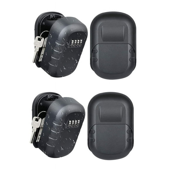 2X Key Lock Box Wall Mount 4 Digit Combination Weatherproof Key Storage Lock Box, Large Capacity Security Combo Lockbox