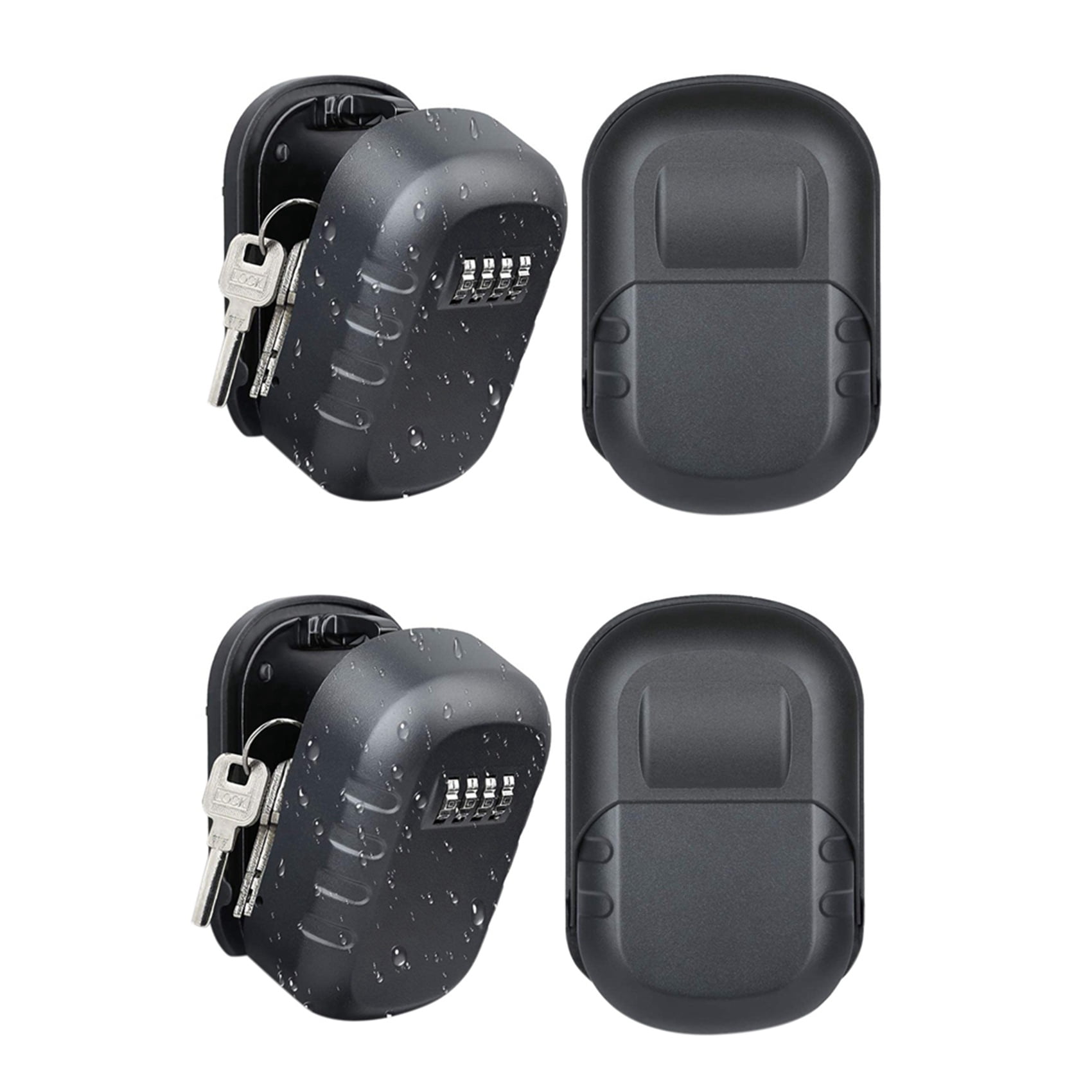 2X Key Lock Box Wall Mount 4 Digit Combination Weatherproof Storage Box ...