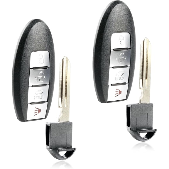 2X Keyless Entry Remote Car Smart Key Fob 4-Button Replacement for Nissan Altima, Maxima, Versa Sedan, G35 G37 Q60 Q40 (KR55WK48903, KR55WK49622, 285E3-JA05A)