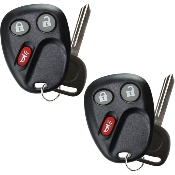 Easy to Use 2X Keyless Entry Remote Fob Car Key Bundle for Buick Cadillac Chevrolet Hummer Pontiac Saturn 3-Button LHJ011, 21997127, Valet B102 B102-P