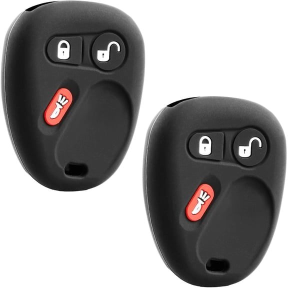 2X Keyless Entry Remote Key Fob Cover Silicone Rubber Skin 3-Button Replacement for Chevrolet Cadillac Hummer Pontiac (LHJ011)
