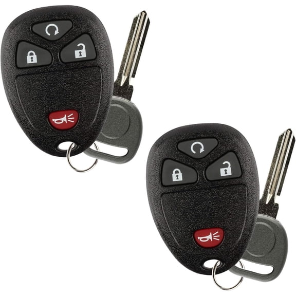 2X Keyless Entry Remote Start Fob Car Key Bundle for Buick Cadillac Chevrolet GMC Pontiac Saturn Suzuki 4-Button OUC60270, 15913421, B111-PT 46 Chip Circle Plus