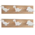 thumbnail image 1 of 2X Kids Dinosaur Wall Mounted Coat Hooks Wooden Door Hanger for Boys Bedroom Nursery Playroom Decorations -White,2 x Coat Hooks,White, 1 of 7