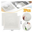 thumbnail image 1 of 2X Kitchen Sink Mats Rubber Drain Pad Protector Gird Non-Slip Durable 10" x 12", 1 of 9