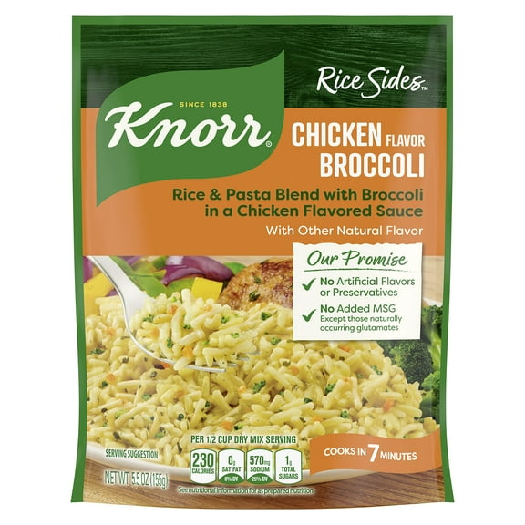 2X - Knorr Rice Sides For A Tasty Rice Side Dish Chicken Broccoli With Long Grain Rice And Vermicelli Pasta No Artificial Flavors, No Preservatives, No Added Msg 5.5 Oz