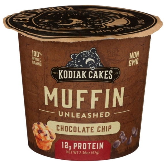 2X - Kodiak Cakes Chocolate Chip Muffin Cup 2.36 oz Package May Vary