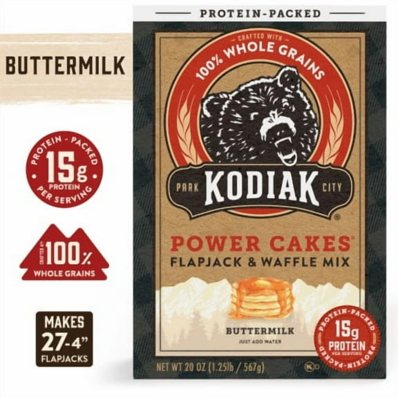 Kodiak Power Cakes Buttermilk Flapjack and Waffle Mix 20 oz - Pack of 2