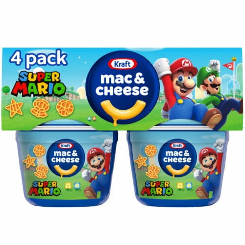 2X - Kraft Mac \u0026 Cheese Microwavable Dinner with Super Mario Power-Up Pasta Shapes