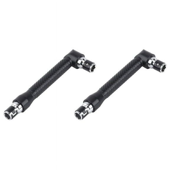 2X L Shape 1/4 Inch Hex Wrench Double Head 90 Degree Right Angle Screwdriver Bits,2 x wrench (not including screwdriver bit),black