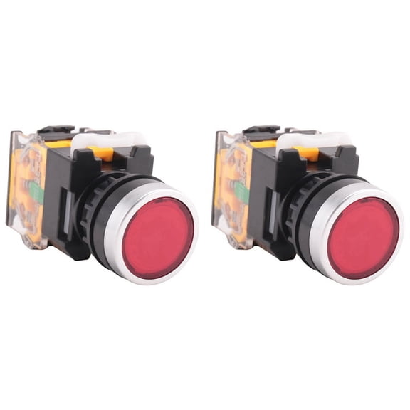 2X LA38-11/203 Push Button Momentary Heavy Duty Switch Red