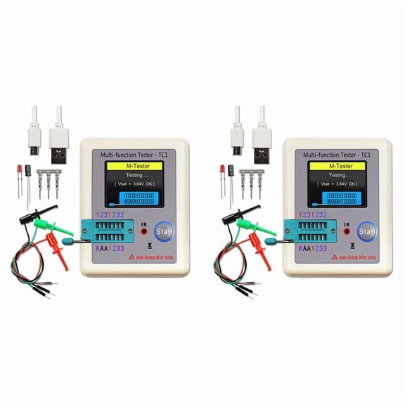 2X -TC1 TC1 Display Multifunctional TFT Backlight Transistor Tester for Diode Triode Capacitor Resistor Transistor,2 x -TC1 Transistor Tester Kit