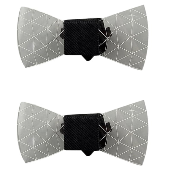 2X LED Acrylic Bow Tie Change 7 Lighting Colors Men Bow Tie Flashing LED Bow Tie Luminous Bow Tie A