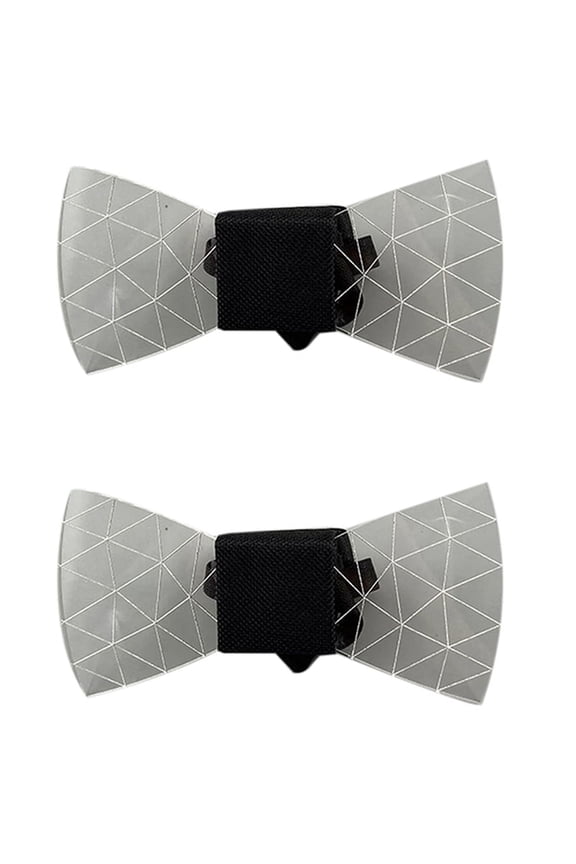 2X LED Acrylic Bow Tie Change 7 Lighting Colors Men Bow Tie Flashing LED Bow Tie Luminous Bow Tie A