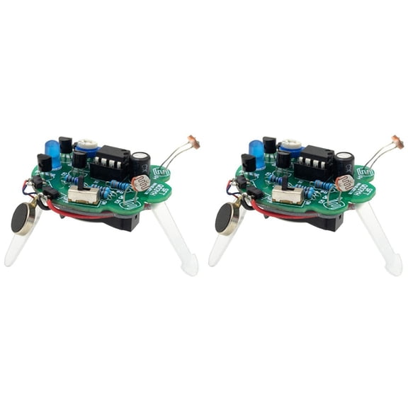 2X LED Breathing Light Soldering DIY Kit Simulated Firefly Flashing Robot Photosensitive Sensor Mobile Robot Part