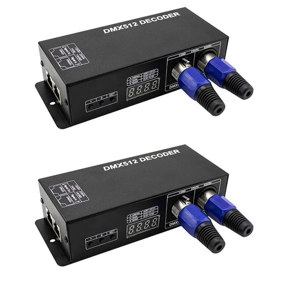 2X LED Controller LED 512 Decoder Dimmer Driver DC12V-24V for LED Rgb Strip or Lights (3 Channel)