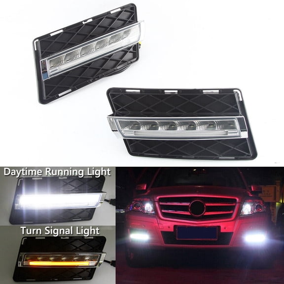 2X LED DRL Daytime Running Lights Fog Lamp For Benz W204 GLK300 GLK350 2008-2012