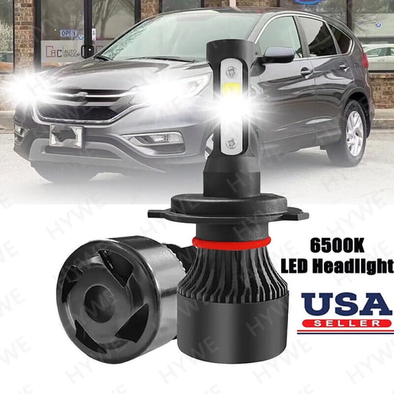 2X LED Headlight Bulbs For Honda CRV 1997-2014 High & Low Beam and Plug &Play H4