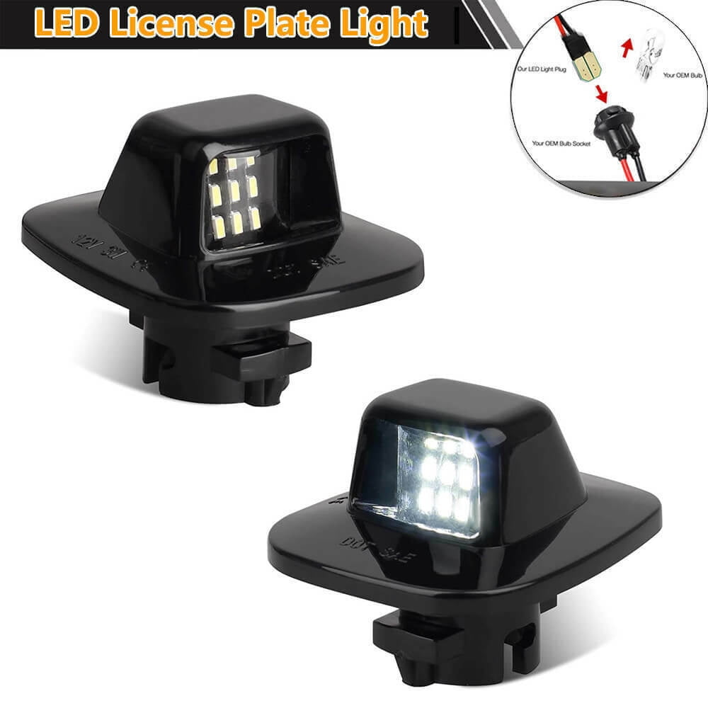 2X LED License Plate Light Red DRL Tube Lamp For Silverado GMC Sierra 1500 2500